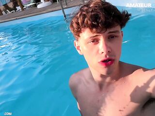 I Couldn't Stop Jerking off My Buddy's Schlong Underwater in the Pool With All Our Allies Watching