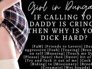 ASMR - Doxy calls u Dad untill u screw her - Bratty sub cums on your penis
