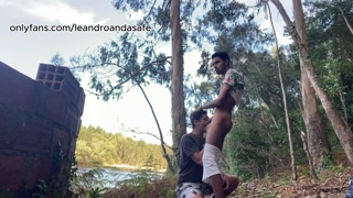 Giving it to a stranger I found in the woods