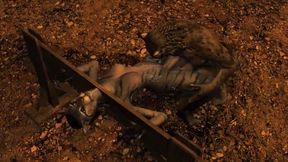 Khajiit Bound and Used in Dungeon