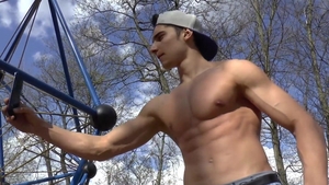 EastBoys: Hairless athletic latino straight dude outdoors