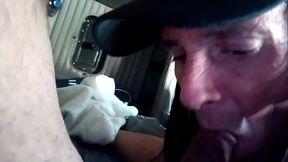 me sucking anonymous trucker cock in his truck