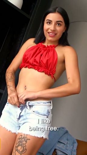 Hot Latina teen auditions at casting not wearing panties   Clip 1