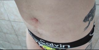 I Caress, Squeeze and Inflate My Hairy Belly