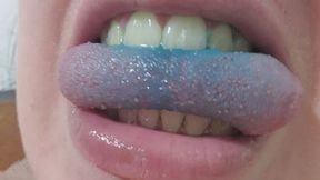 Close-Up Tongue Teasing with My Blue Tongue – Intense Oral Play, Wet Mouth, Sloppy Licks and Seductive Movements