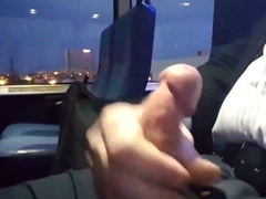 Suit Wanks and Cums on the Bus