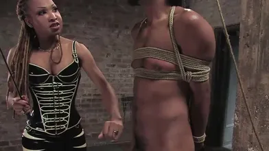 Man Bound With Latex Whips