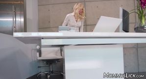 Serene Siren fucks her boss and stepdaughter Kenzie Reeves at work