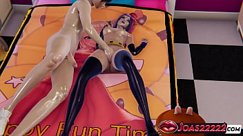 Sexy Raven Rule34  &ndash_ Big Tits With Piercings, Pussy Licking &amp_ Intense Fingering Squirt