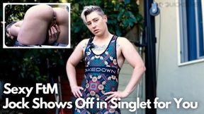 Sexy FtM Jock Shows Off in Singlet for You JOI: a POV gym roleplay scene featuring trans pussy, muscle worship, dirty talk, fingering, and cumming - 1080p