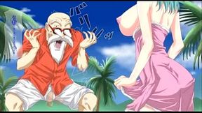 Sexy Bulma Rides Master Roshi for Ecchi Anime Thrills