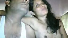 Cute amateur wife is feeling playful with her hubby on webcam