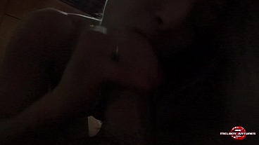 Sucking the dick of the skinny yummy, asking for milky blonde gets a cum in the face!