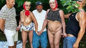 Mature mom gets destroyed in reckless outdoor anal party