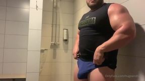 Jack Stacked Solo Masturbation in the Gym Shower