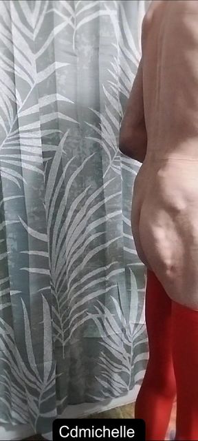Cdmichelle in the Bathroom Wearing Sexy White Swimsuit Than Putting on Sexy Red Swimsuit