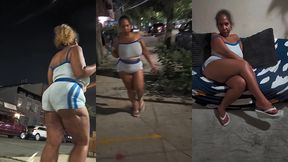 bow legged walk thick thighs natural fat ass redbone light skin boricua mami