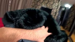 I used my friends wife fur coats for playing