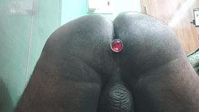 Anal Butt Steel Plug Toy Pushing From the Ass Hole