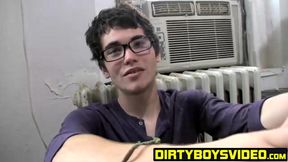 Young hottie Ryan jacked his thick massive dong before cumming