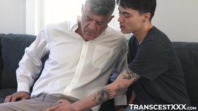 FTM Joey Michaels has his pink pussy pounded by Dillon Stone