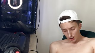 Watching Porno When My Parents Left The House &ndash; Jerking Hard And Cumming On My Face