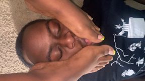 Silent ebony foot worship
