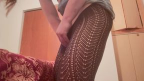 The crossdressing dad rides a toy