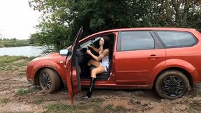 Jade drives to a party and gets stuck in the middle of nowhere