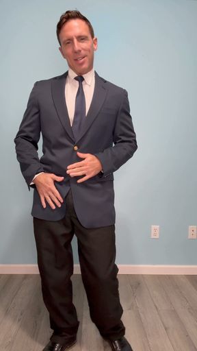 Business Man Strip Tease and Jack off