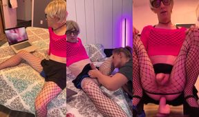 Hotwife Edges Sissy Kara's Caged Clit to Gushing Begging Ruin