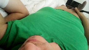 Displaying my uncircumcised cock, full body view. September 9, 2024.