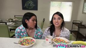 Mischievous Asian Teen Stepdaughters - Emerald