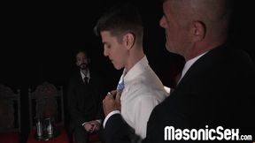 Newbie servant got his ass stretched before being fucked by his master