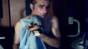Ceien relax in the night with body work out