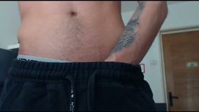 Slim Guy Strips Slowly,jerks a Bit,shows Pubes Close to Cam,smiles!