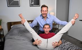 Stepdad teaches young hunk how to suck cock and endure anal