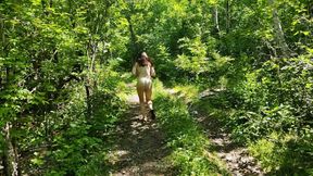 I went for a walk without panties, daring to undress and run naked. It was exhilarating and risky!
