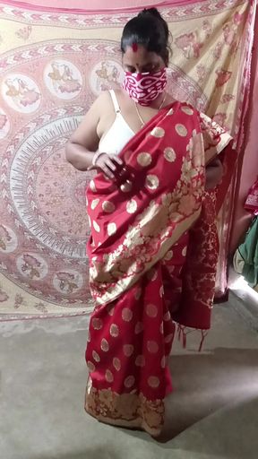 Saree Dropping Solo - SFW