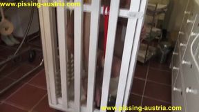 Kinky brunette slaves take golden showers while drinking golden nectar