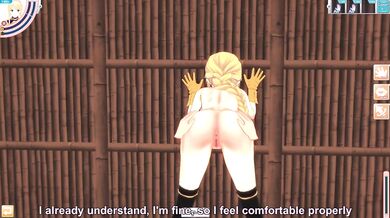 Blonde Hentai Alice Zuberg Masturbates Outside While Kirito Watches Uncensored 3D Anime Cartoon