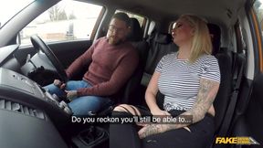 Louise Lee, the British MILF with huge fake tits and a craving for hard cock, gets inked in the car