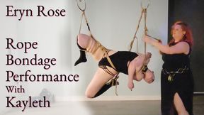 Live Suspension Rope Bondage Performance With Kayleth