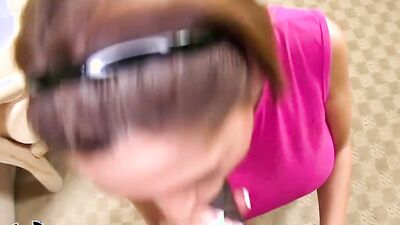 Gorgeous babe rides a massive black dick after slobbering on it