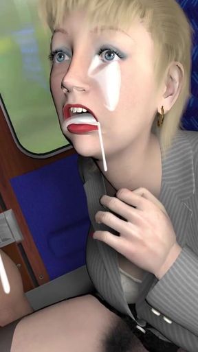 Train ride with horny blonde