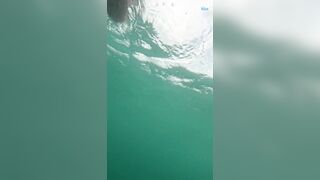 Underwater Bare at the River: Arse & Fuck-hole Close-Up