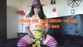 I crush the Halloween-themed stuffed bird