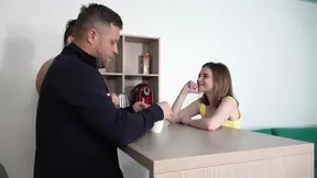 Two big cocks stretch and tear apart a tight inscened teen's anal hole