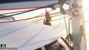 Babes enjoying vine on a yacht
