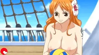 Nami and Nico Robin Playing Volleyball [Nude Filter]